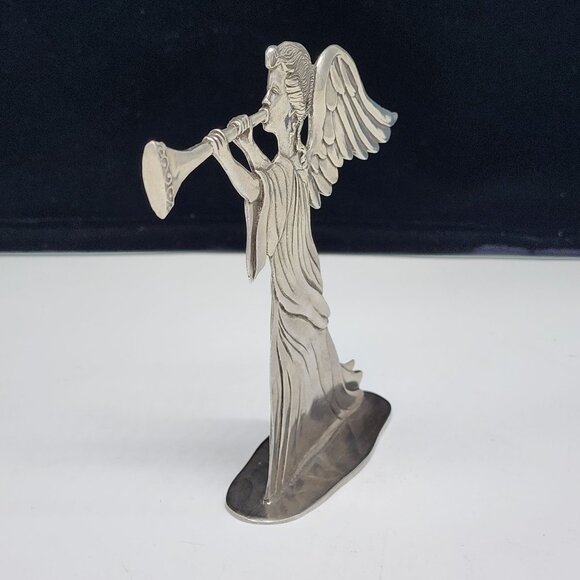 Vintage 1987 Seagull Pewter Canada Angel Figurine Blowing Trumpet - Picture 8 of 9